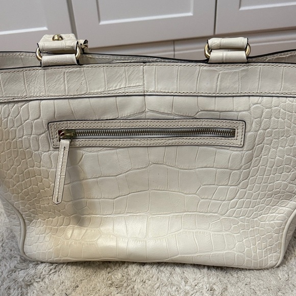 Dooney & Bourke Cream Crocodile Embossed Tote - Picture 4 of 10